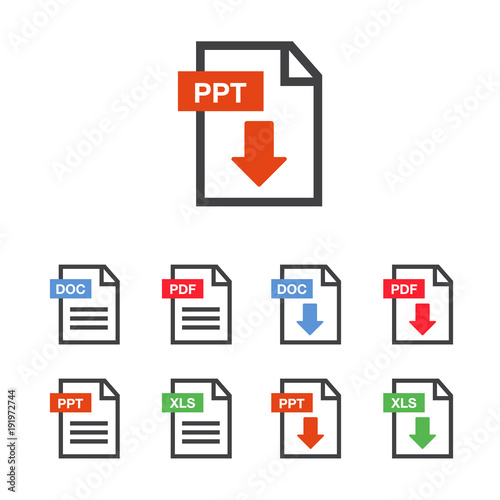 File Icons. Document icon set. File Icons line style illustration