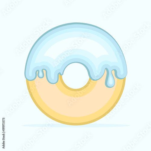 Blue glazed donut, Cartoon