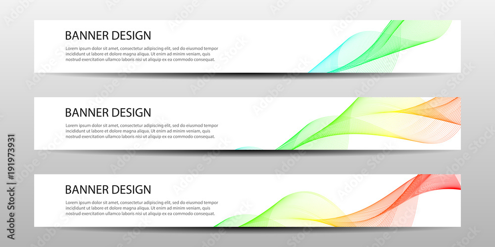 Set of abstract banners with graphic lines. Vector illustration.