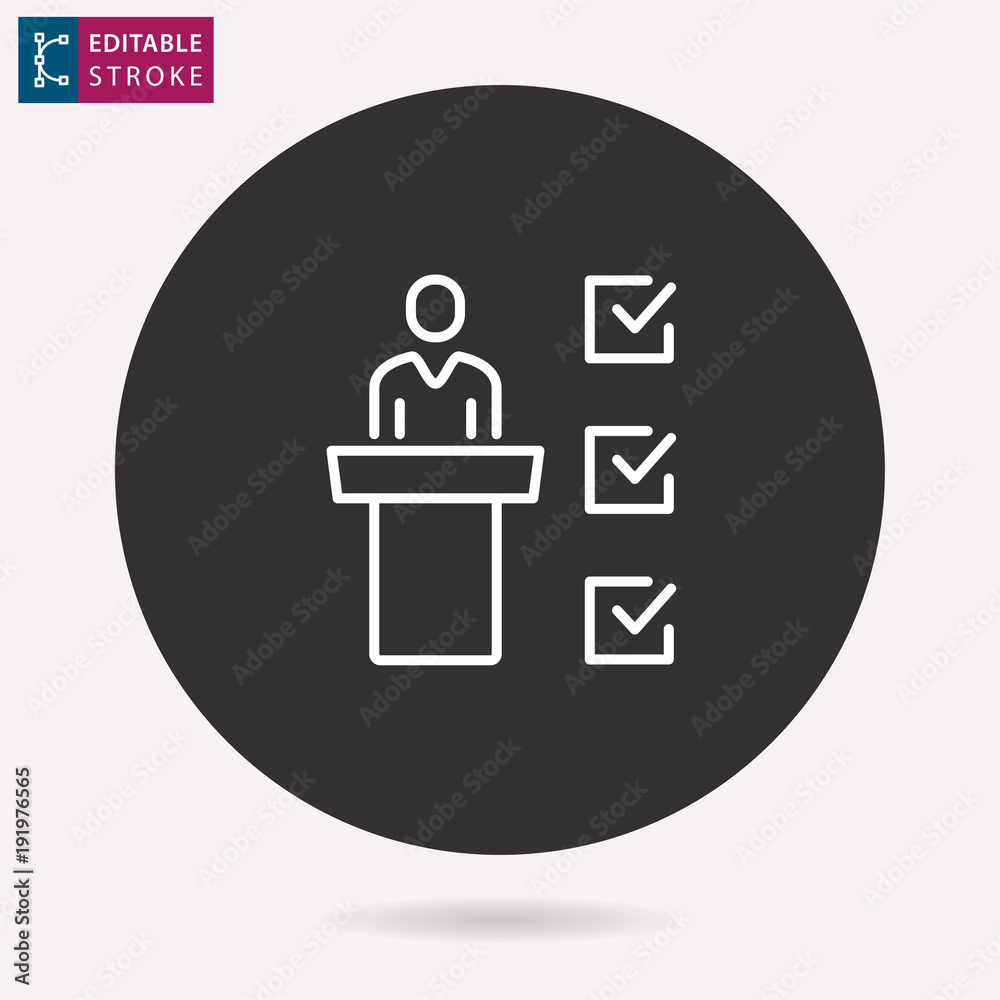Conference line vector icon. Editable stroke. Conference line vector icon. Editable stroke.