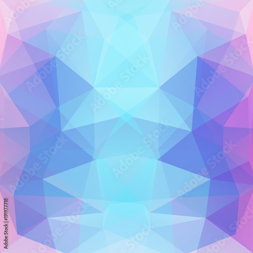 Polygonal vector background. Can be used in cover design, book design, website background. Vector illustration. Blue, pink colors.