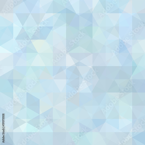 Background made of pastel blue, white triangles. Square composition with geometric shapes. Eps 10