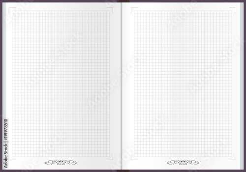 Blank square grid business notebook background illustration
