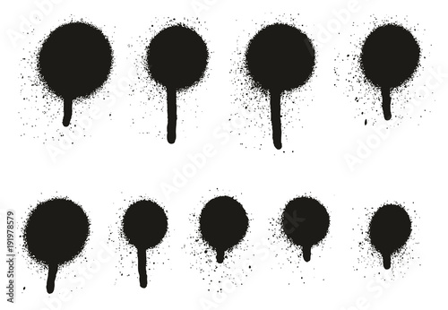Spray Paint High Detail Drip Dots Abstract Vector Backgrounds Set 14