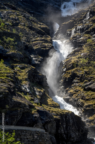 Beautiful waterfall which I ve seen it in the famous area called Trollstigen 