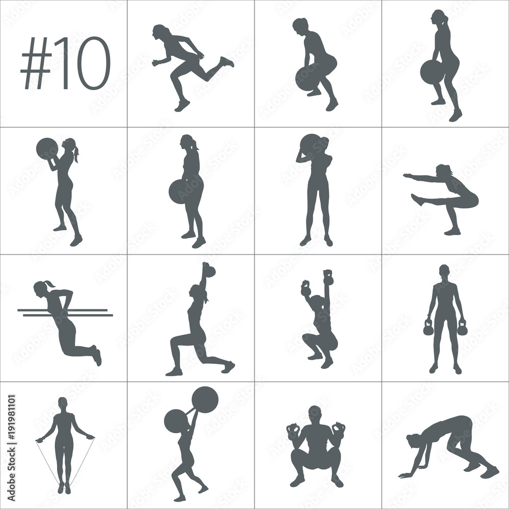 Naklejka premium CrossFit Woman new Big Set