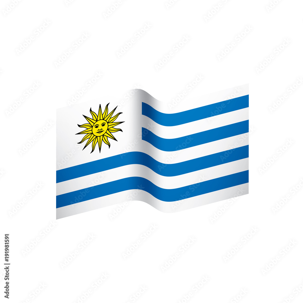 Obraz premium Uruguay flag, vector illustration
