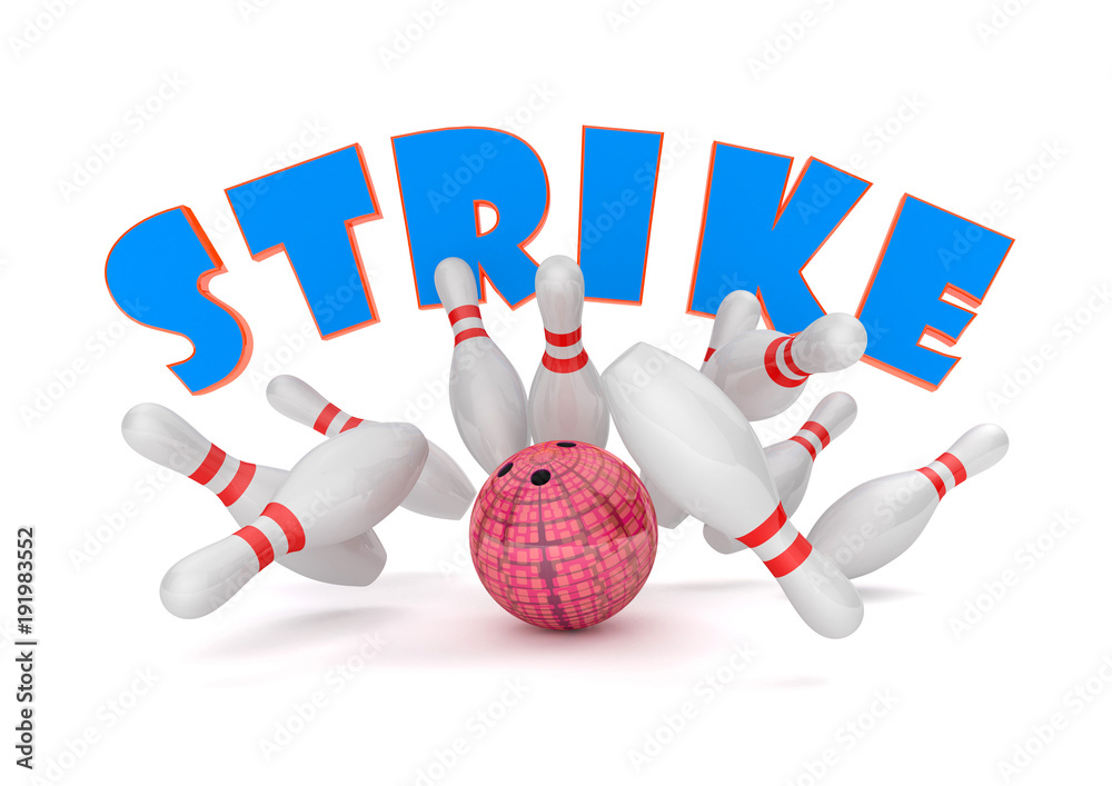Bowling Kugel Pins Strik Stock Illustration | Adobe Stock