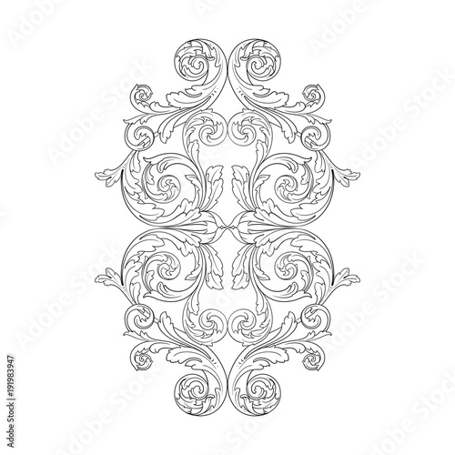 Vector baroque ornament in victorian style