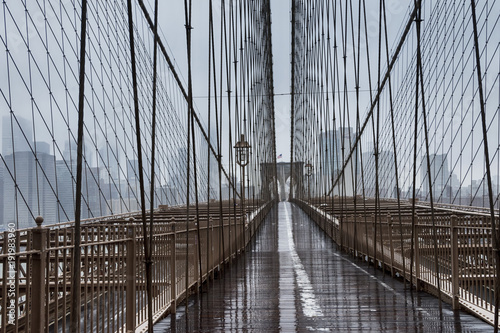 Brooklyn bridge in New York in rain #191983960