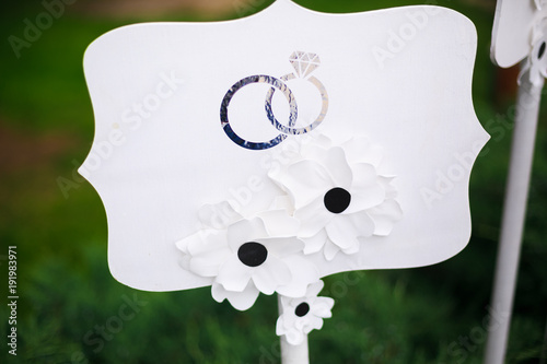 Beautiful wedding accessories, decor, flowers