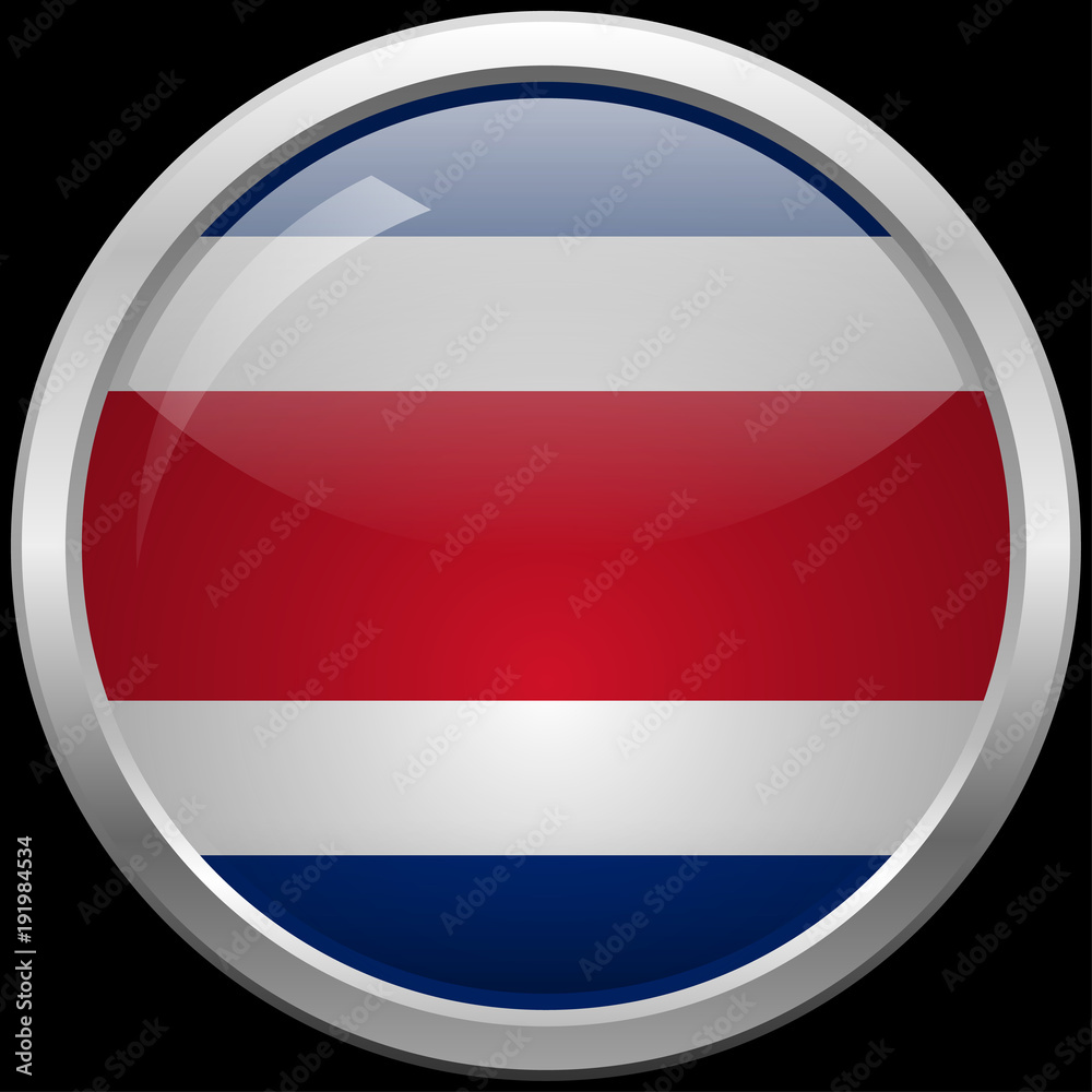 Costa Rican flag glass button vector illustration Costa Rican flag glass button vector illustration