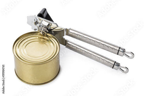 Bild auf Leinwand Tin can and opener
