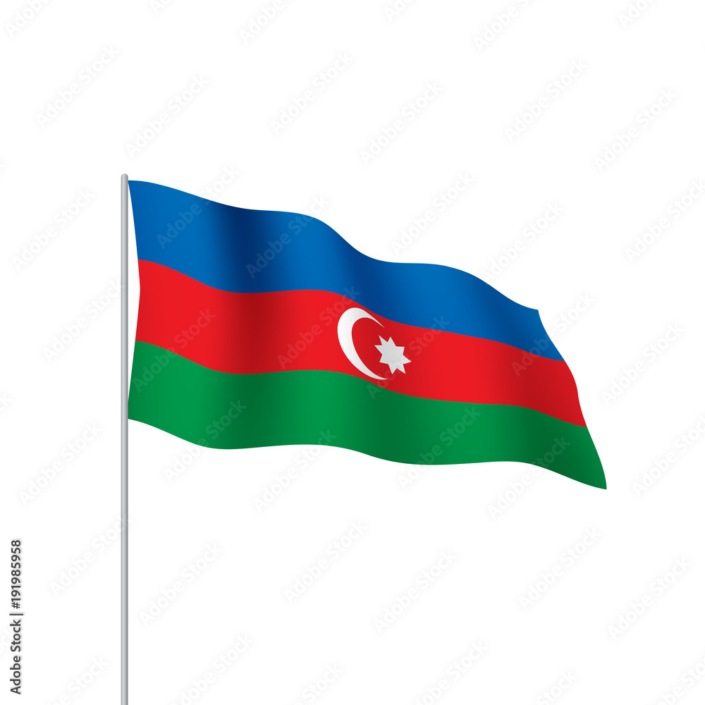 Obraz premium Azerbaijan flag, vector illustration