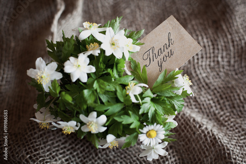 Obraz na płótnie bouquet of spring anemones with a