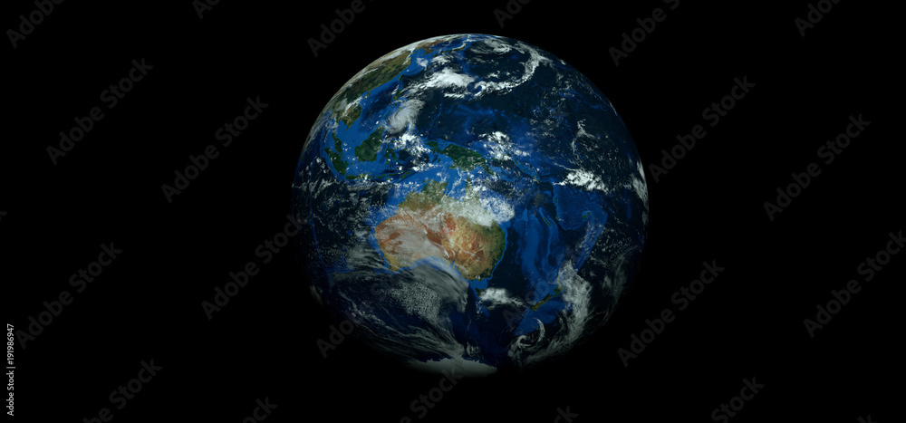 Extremely detailed and realistic high resolution 3D illustration of a hurricane. Shot from space. Elements of this image have been furnished by Nasa.