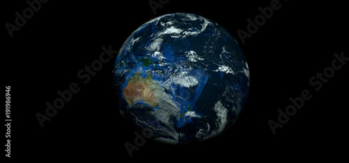 Fototapeta Naklejka Na Ścianę i Meble -  Extremely detailed and realistic high resolution 3D illustration of a hurricane. Shot from space. Elements of this image have been furnished by Nasa.