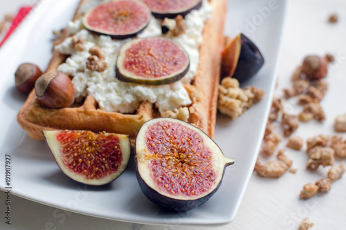 vienna wafer with ricotta and fresh figs