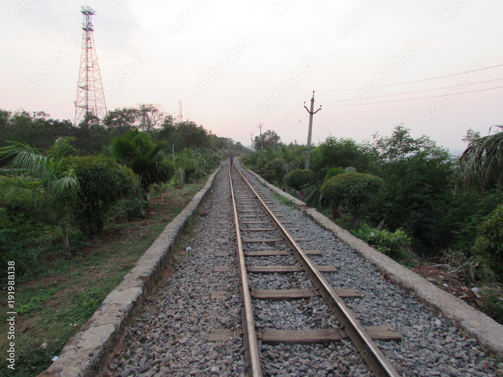 meter gauge railways line at indian garden for safari. 