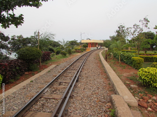 meter gauge railways line at indian garden for safari. 