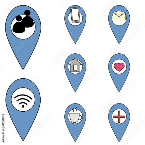 Free Download Map pointer icon. Blue.  GPS location symbol. Flat design best vector icon. - GFXLoad