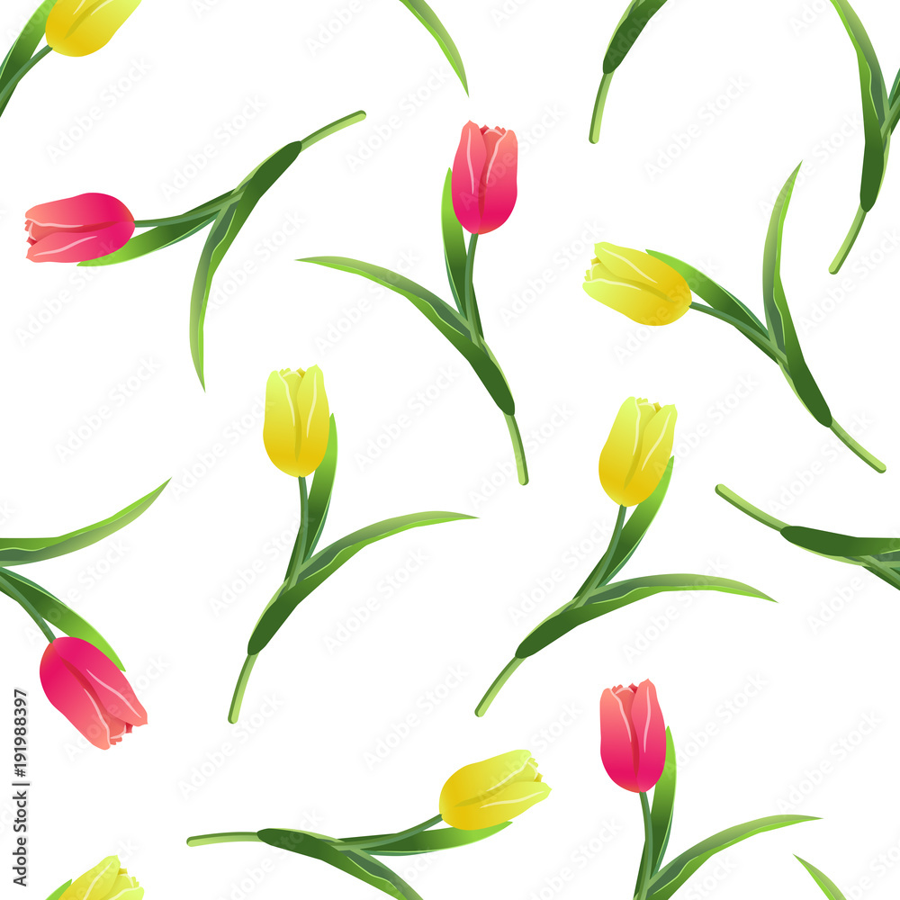 Obraz premium tulips simless pattern-01