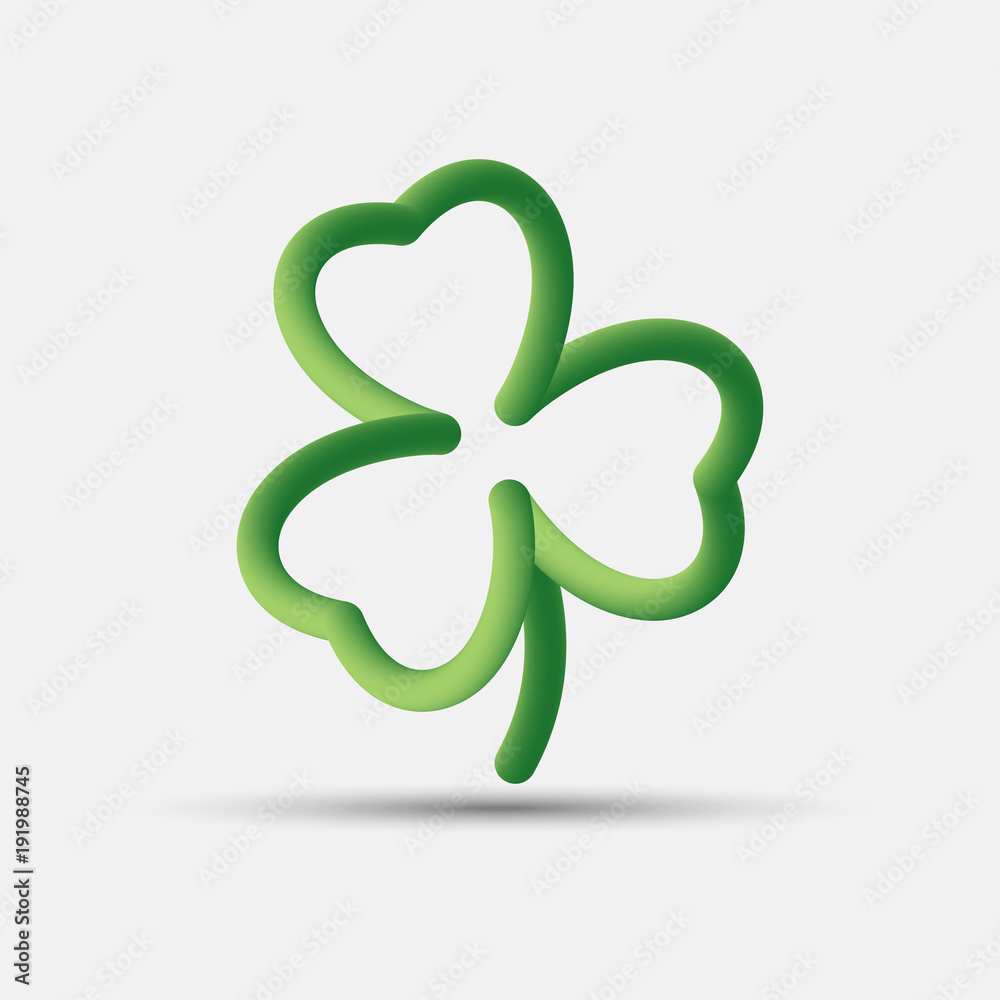 Irish three leaf blended interlaced creative lucky clover icon Irish three leaf blended interlaced creative lucky clover icon