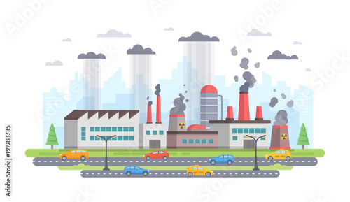 Air pollution - modern flat design style vector illustration