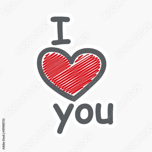 I love you Herz scribble