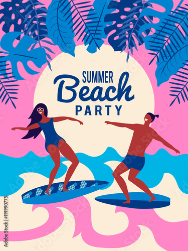 People on the beach. Poster