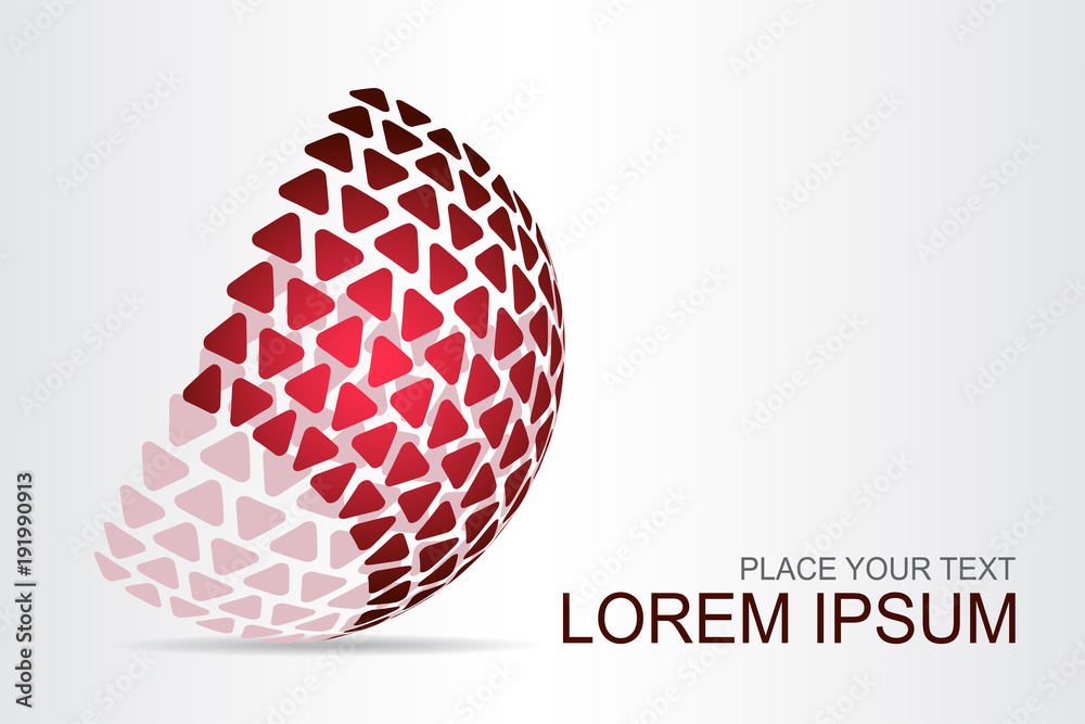 Logo stylized spherical surface with abstract shapes Logo stylized spherical surface with abstract shapes