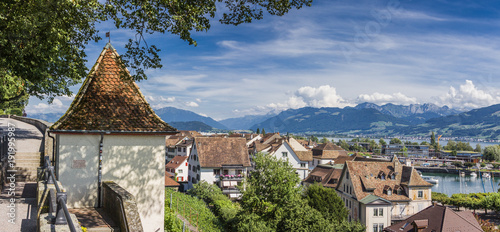 Rapperswil city and castel, lake Zurich, Switzerland Rapperswil am Zürichsee und Schloss, St. Gallen, Schweiz photo