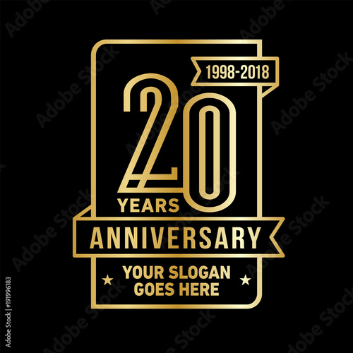 20th anniversary logo. Vector and illustration.
