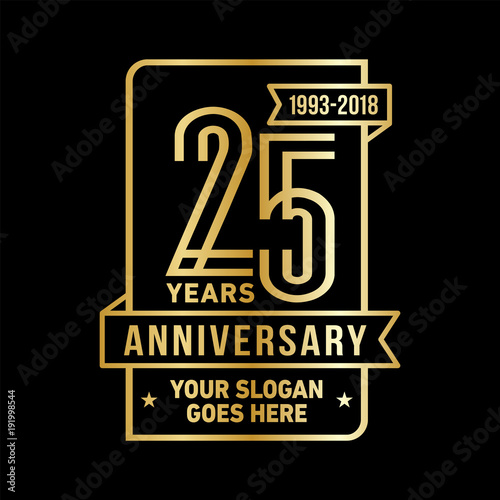 25th anniversary logo. Vector and illustration.
