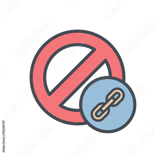 Block cancel link lock stop icon