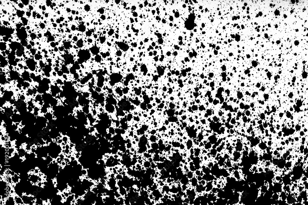 Distressed ink splashes. Random black stains on white paper backdrop. Distressed ink splashes. Random black stains on white paper backdrop.