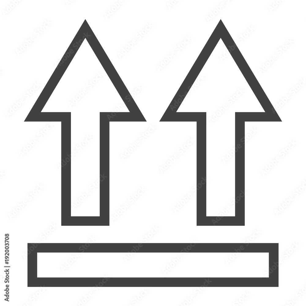This Side Up symbol line icon, logistic and delivery, arrows sign vector graphics, a linear pattern on a white background, eps 10. This Side Up symbol line icon, logistic and delivery, arrows sign vector graphics, a linear pattern on a white background, eps 10.