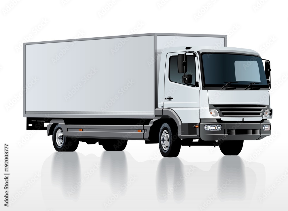 Vector truck template isolated on white