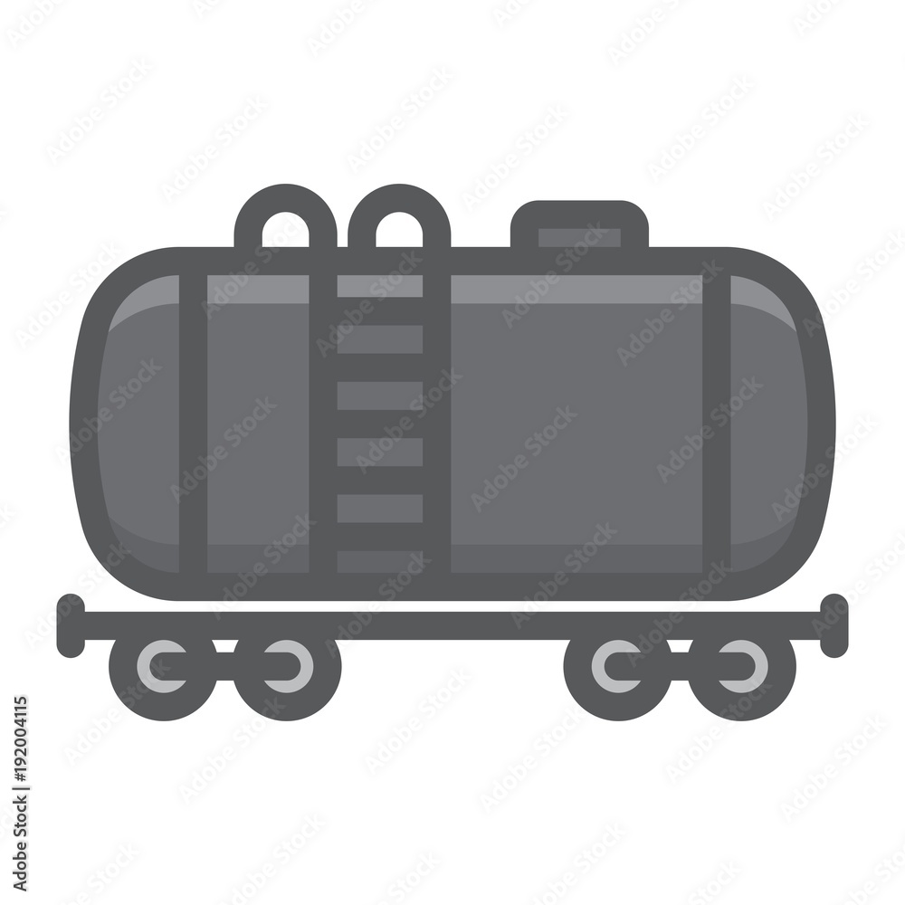 Cistern oil train filled outline icon, logistic and delivery, cargo railway sign vector graphics, a colorful line pattern on a white background, eps 10. Cistern oil train filled outline icon, logistic and delivery, cargo railway sign vector graphics, a colorful line pattern on a white background, eps 10.