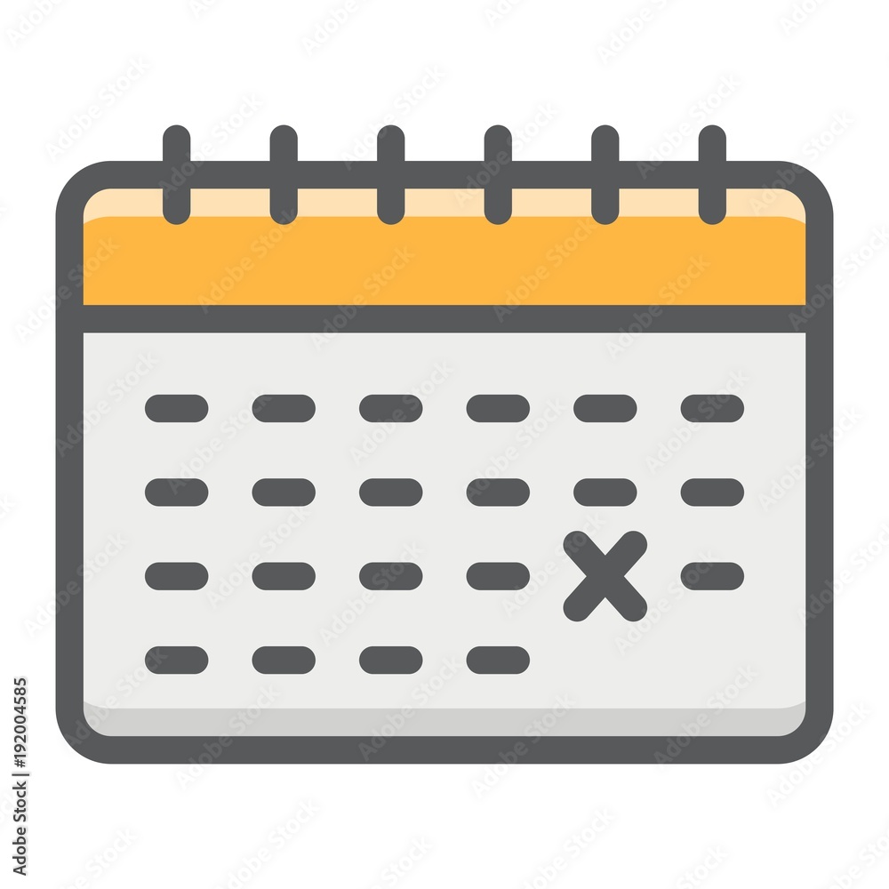 Calendar filled outline icon, time and date, reminder sign vector graphics, a colorful line pattern on a white background, eps 10. Calendar filled outline icon, time and date, reminder sign vector graphics, a colorful line pattern on a white background, eps 10.