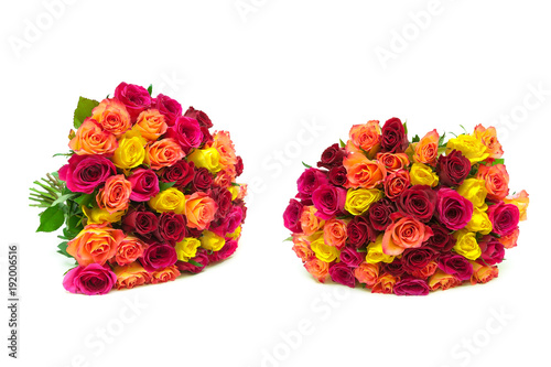 bouquets of roses isolated on white background