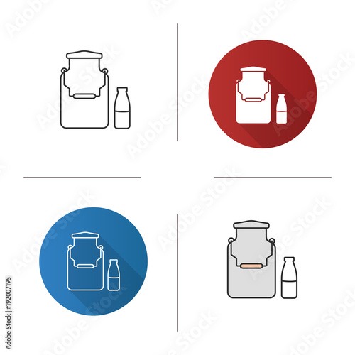 Milk can and bottle icon