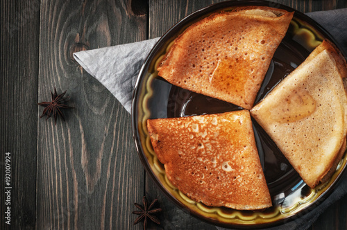 Delicious pancakes with sweet fillings. Maslenitsa. photo