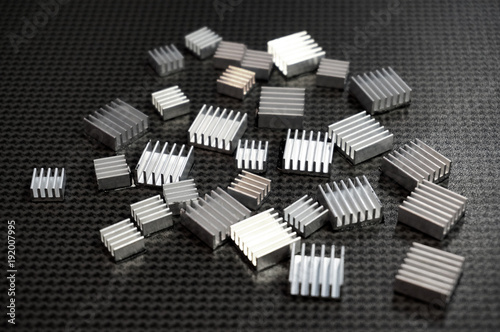 Small aluminum silver radiators