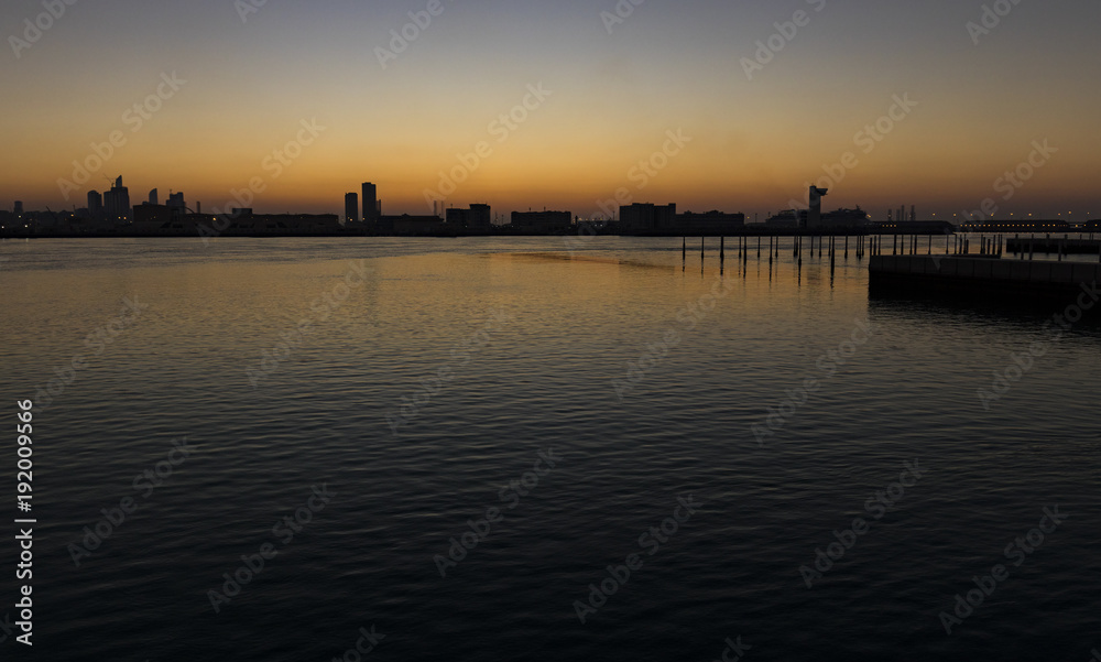 Abu Dhabi at sunset time