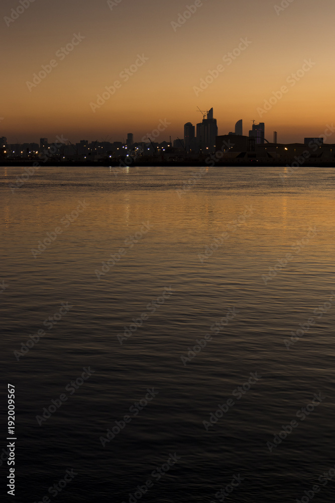 Abu Dhabi at sunset time