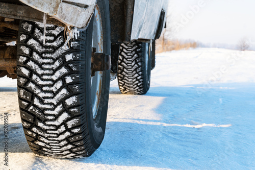 Studded winter car tires © pro2audio