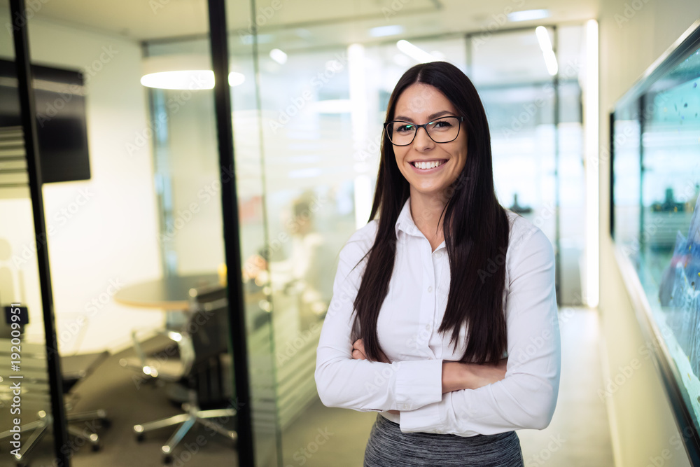 Portrait of successful beautiful businesswoman in office Portrait of successful beautiful businesswoman in office
