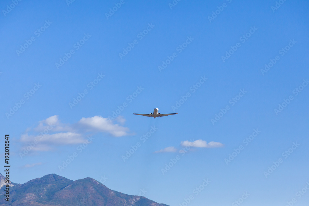 Take off the aircraft from the airfield Tivat flying over me. Montenegro. Take off the aircraft from the airfield Tivat flying over me. Montenegro.