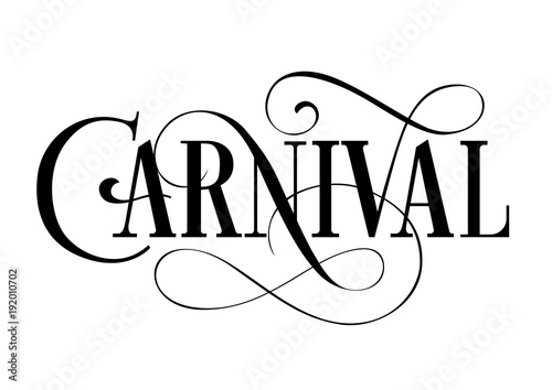 Carnival lettering with swirl elements